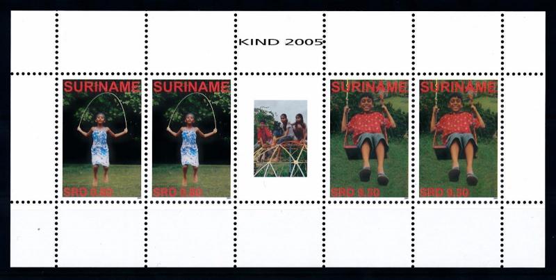 [SUV1353] Surinam Suriname 2005 Children games Miniature Sheet with tab MNH