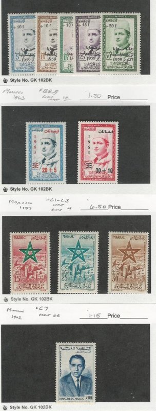 Morocco, Postage Stamp, #B1-5, B8-9, C1-3, C7 Mint LH, 1960-62, JFZ