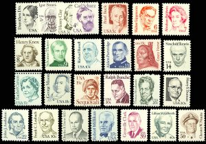 1844-69 Great Americans Series of 26 Mint NH Stamps - Stuart Katz