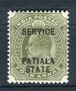 INDIA; PATIALA early 1900s ED VII issue Mint hinged Shade of 4a. value