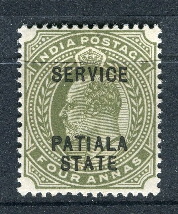 INDIA; PATIALA early 1900s ED VII issue Mint hinged Shade of 4a. value