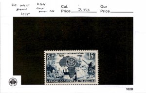 French West Africa, Postage Stamp, #64 Mint NH, 1955 Map, Ship