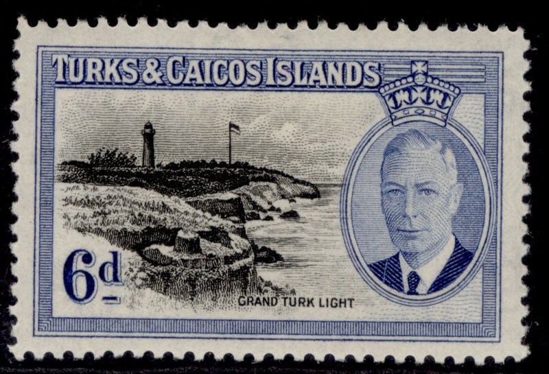 TURKS & CAICOS ISLANDS GVI SG228, 6d black & blue  ., M MINT.