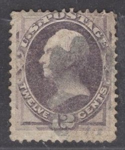 US Stamp #151 12c Dull Violet Clay USED SCV $200.00