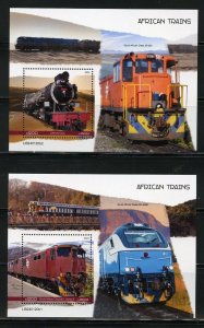 LIBERIA 2023 AFRICAN  TRAINS SET OF TWO SOUVENIR  SHEETS MINT NH