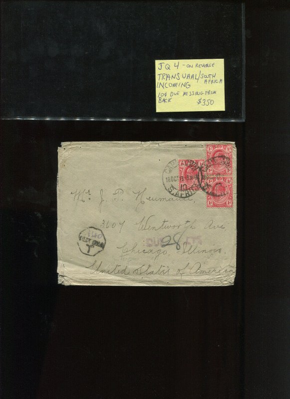 JQ1, JQ3 & JQ4 Parcel Post Postage Due Stamps on 3 Nice Covers (JQ4-Cvr 1)