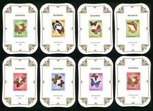 Ly623 2010 Guinea-Bissau Butterflies Insects Fauna Gold ! Cardboard 8Bl Mnh