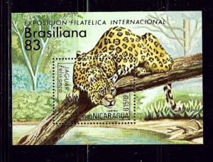 Nicaragua C1043 MNH 1983 Jaguar S/S