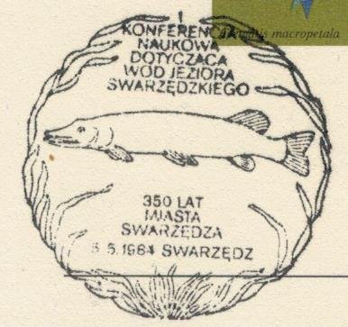 Poland 1984 Card Special Cancellation Fish Lake Marine Life Conference 350 Years