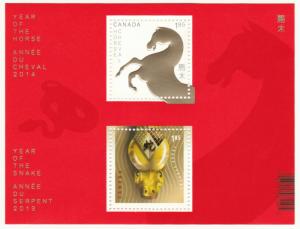 Canada 2700a  New Year  - snake & horse SS  MNH