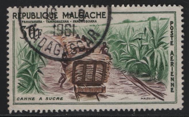 MALAGASY, C61, USED, 1960, Sugar Cane Harvest