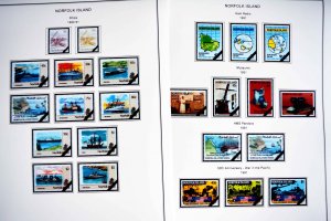 COLOR PRINTED NORFOLK ISLAND 1947-2010 STAMP ALBUM PAGES (129 illustrated pages)