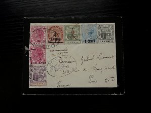 1913 British Mauritius Mourning Cover to Paris XV France