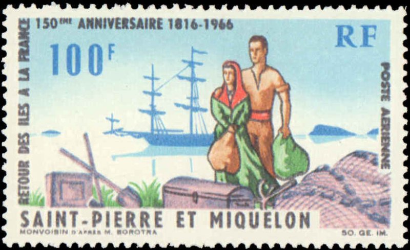 St. Pierre & Miquelon #C33, Complete Set, 1966, Hinged