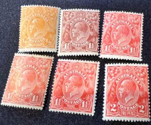 Australia Sc. 66, 68, 69, 71. 1926 . Unused, OG, VF,  VLH , 68 HR,   Cv. $25