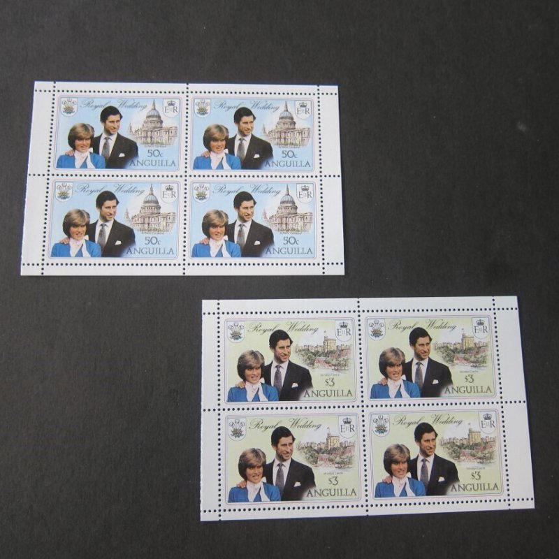 Anguilla Sc 444c,446c Diana BLK(4) MNH