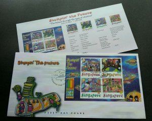 Singapore USA US Expo Stampin The Future 2000 Child Painting UFO  Space (FDC)