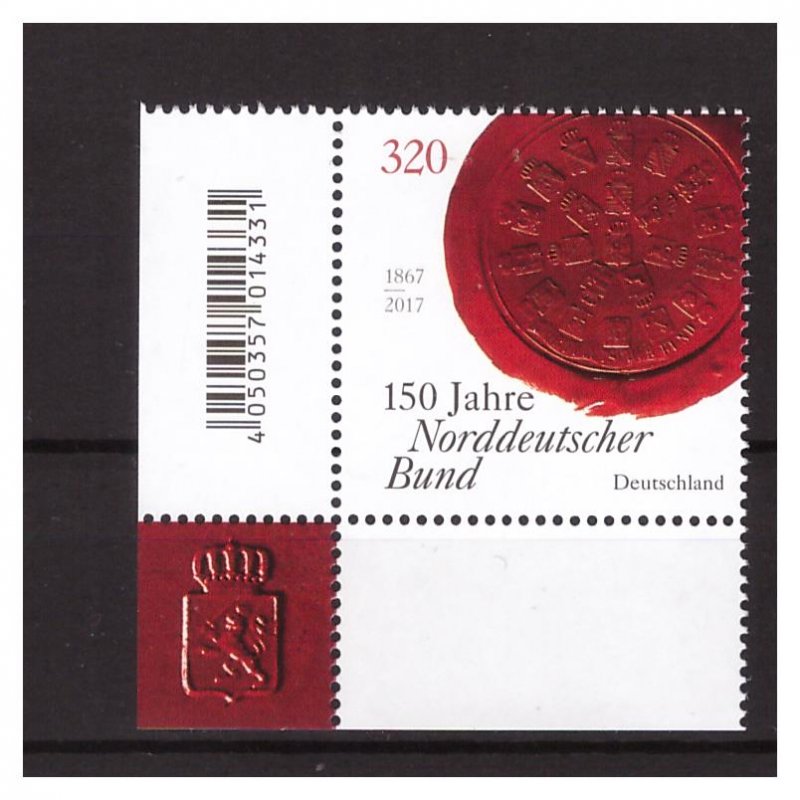 GERMANY 2017 NORTH GERMAN CONFEDERATION 1v  MNH