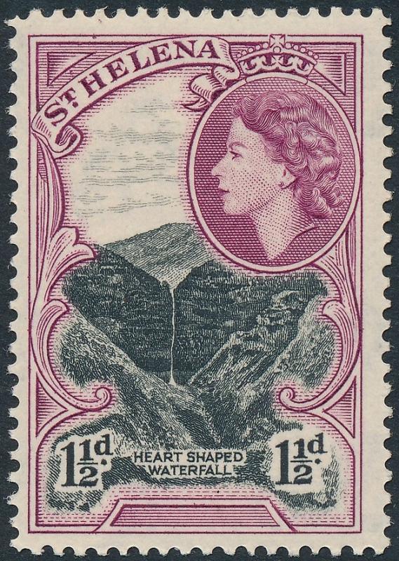 St Helena 1953 1½d Black & Reddish Purple SG155 MH