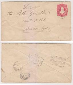 ARGENTINA 1885 RAILROAD TPO PS Envelope H&G B2a EST. AMB. Nº (F.C.O.) 