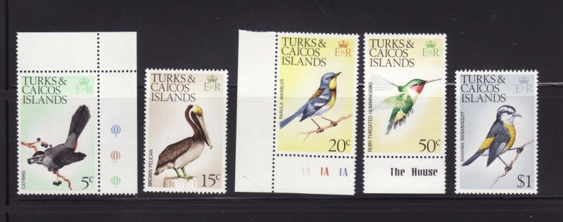 Turks and Caicos Islands 270, 274-275, 277-278 MNH Birds