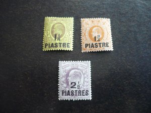 Stamps - British Office in Turkey - Scott#32-34-Mint Hinged Part Set of 3 Stamps