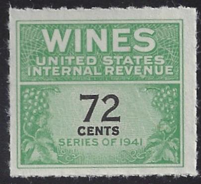 US Revenues Wine re141, 72-cent value, MNH