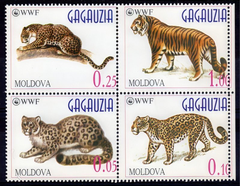 Gagauzia Moldova 1996 WWF Wild Animals (4) values Perforated Mint (NH)