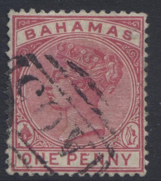 Bahamas -Scott 27 -Perf. 14 - QV -1884 - VFU - Single 1p Stamp-Lot 1