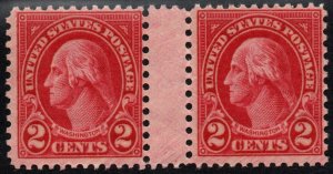 U.S. #634A MNH Vertical Gutter Pair w/ Crowe COA