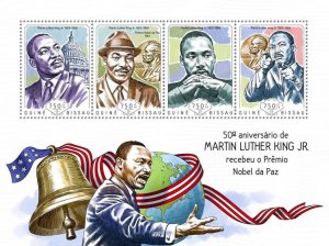 GUINEA BISSAU - 2014 - Martin Luther King - Perf 4v Sheet - Mint Never Hinged