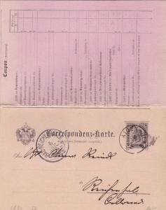 Austria 1892 unused Post tax return Aigen to Bad Reichenhall Pristine Condition