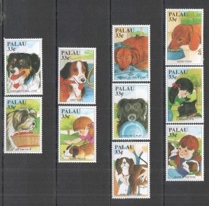 A0004 PALAU FAUNA PETS DOMESTIC ANIMALS DOGS SET MNH