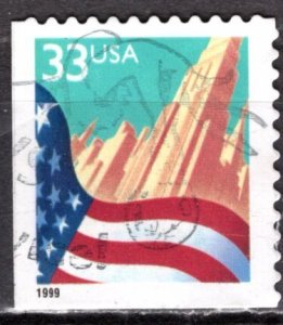 USA; 1999: Sc. # 3278F:  Used Perf. 11 1/2 x 11 1/4 on 2/4 sides  Single Stamp