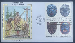 Scott 1837a FDC Northwest Indian Masks  Colorano Cachet