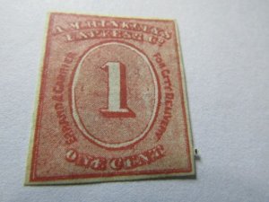US Local Stamps, Scott #82L1 A.M. HINKLEY'S EXPRESS CO. 1C N.Y. 1855 MH NG,