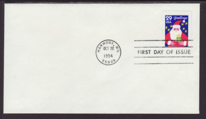 US Christmas Santa 1994 Uncachted U/A FDC BIN