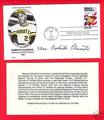 #2097 Roberto Clemente SIGNED MRS.Clemente-Diamond Phil