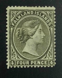 MOMEN: FALKLAND ISLANDS SG #10 1887 CROWN CA SIDEWAYS MINT OG H £450 LOT #62994