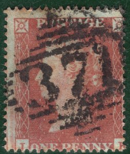 GB QV IRELAND Penny Red SG17 1d (1854) Superb PARSONSTOWN *371* Numeral PIRED150