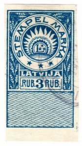 (I.B) Latvia Revenue : Duty Stamp 3R