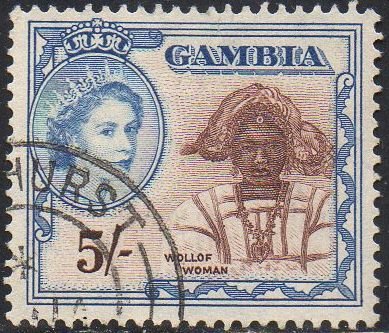 Gambia 1953 5/- Wollof woman used