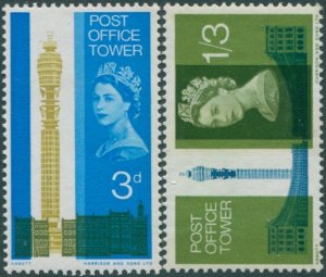 Great Britain 1965 SG679-680 QEII Post Office Tower set MNH