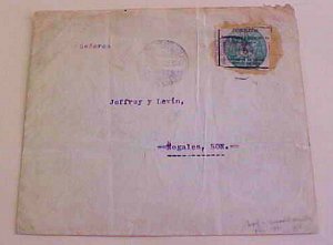 MEXICO UNFINISHED REMAINDER USED FOR POSTAGE # 344 IMPERF 1913 FROM GOBERNADOR