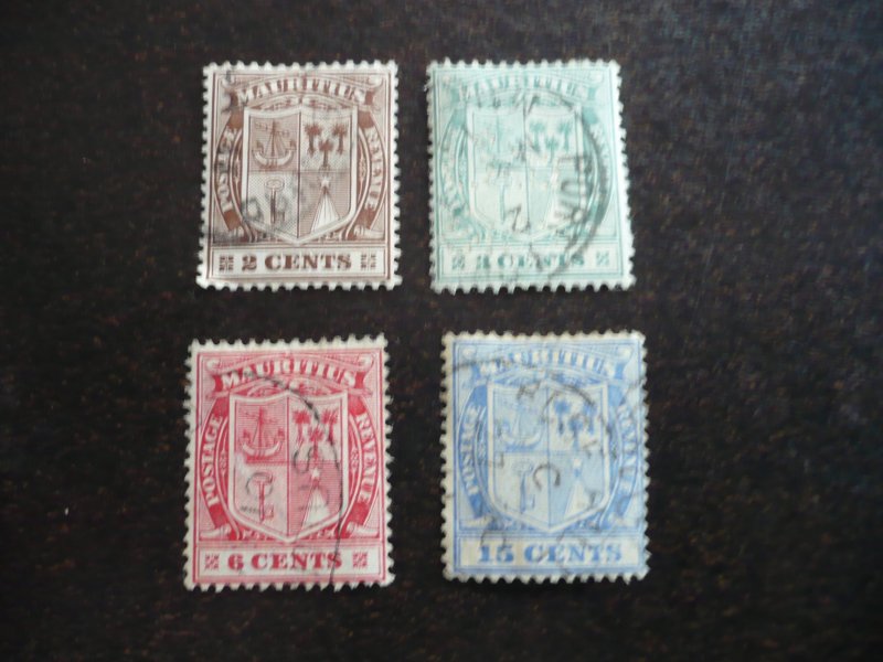 Stamps - Mauritius - Scott# 138,139,142,145 - Used Part Set of 4 Stamps