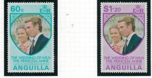 Anguilla 179-80 MNH 1973 Princess Anne Wedding (fe8858)