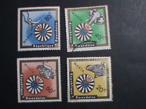 RWANDA STAMP-1967-SC#219 RWANDA TABLE-ANIMALS MINT & CTO STAMPS SET RARE VF