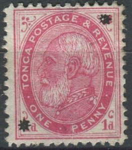 Tonga 1891 SG7 1d King George I two stars #2 MH