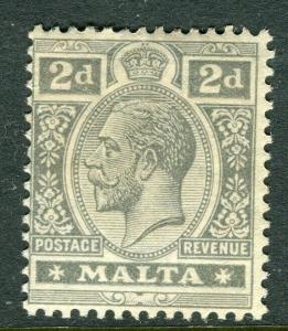 MALTA; 1914-21 early GV issue fine Mint hinged shade of 2d. value