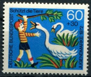 Germany Sc#B484 MNH, 60p+30p multi, Youth: Animal welfare (1972)